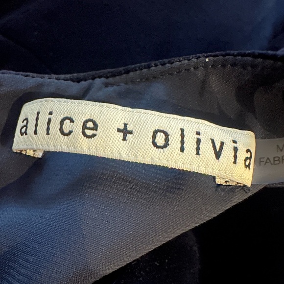 Alice + Olivia Elegant Navy velvet ruffle Dress size 12 - Picture 9 of 12